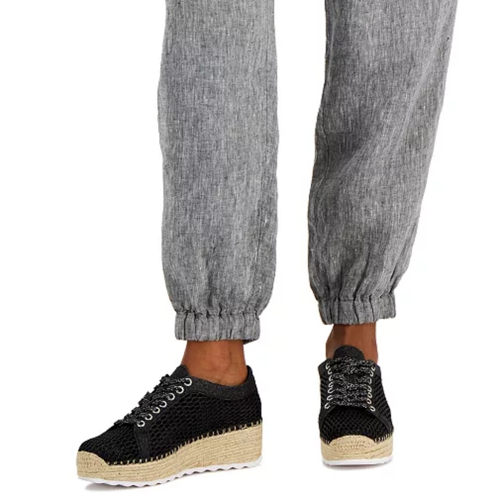 INC International Concepts Asina Black Mesh Sneakers Espadrilles